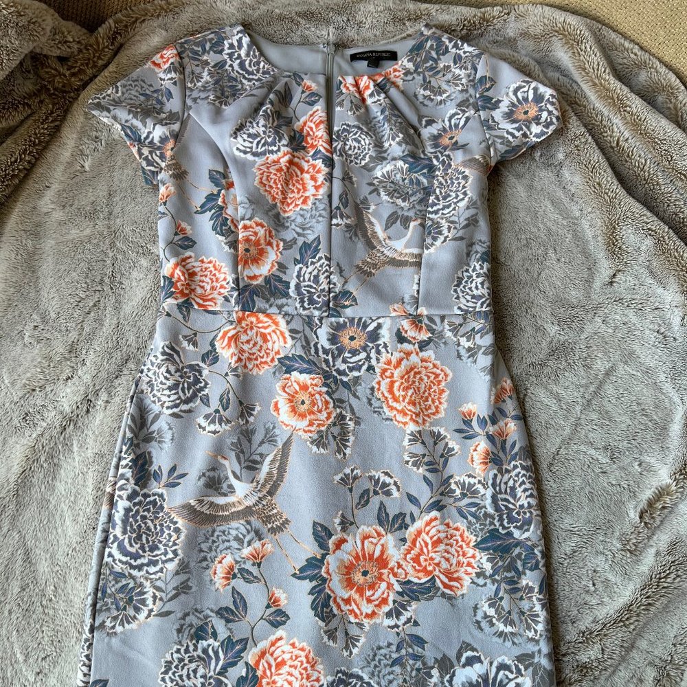 Banana Republic Sheath Floral Dress, Size 4